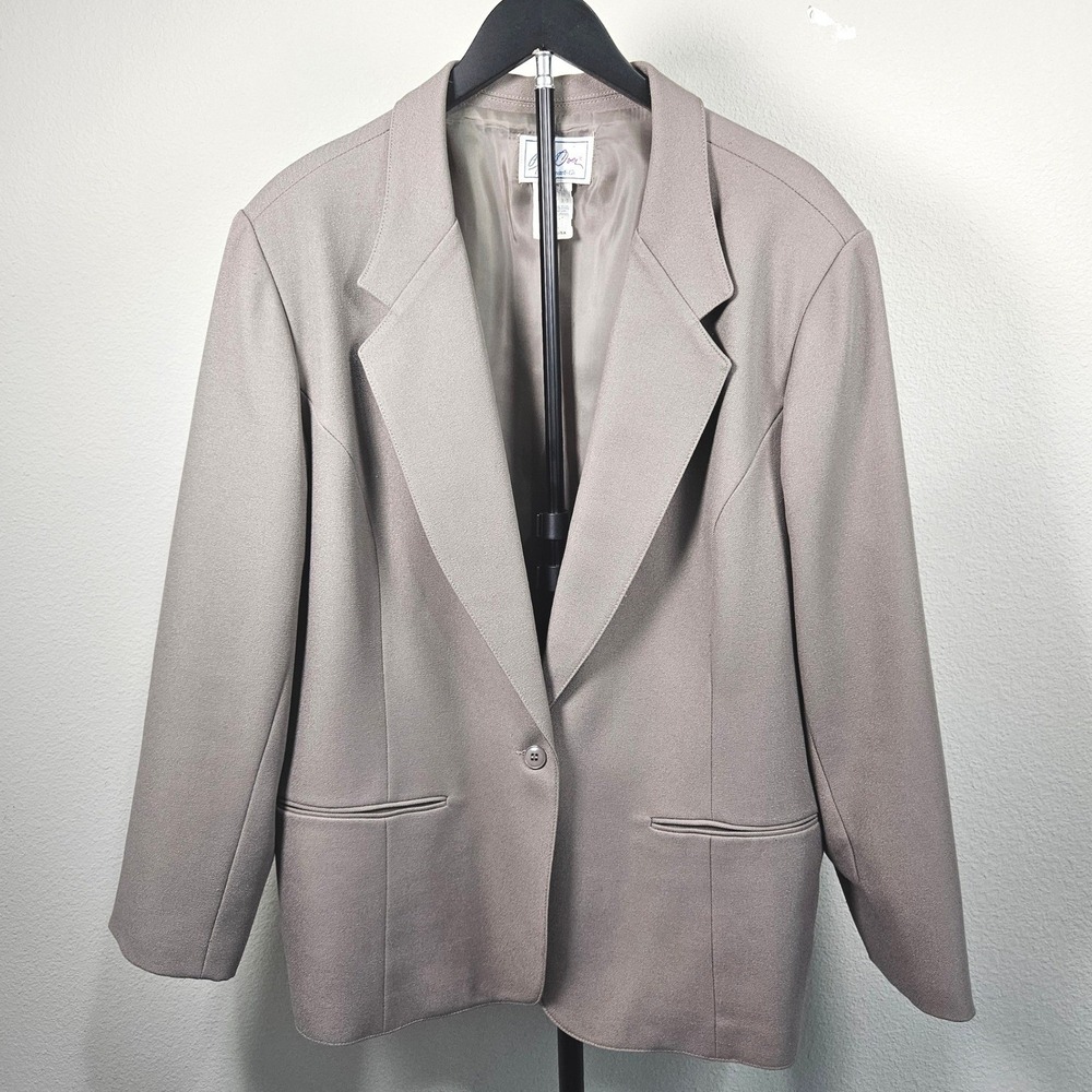 Levi Strauss Bend Over Blazer Women 44 Taupe Single Button Vintage Officecore